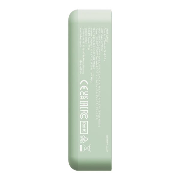 Външна батерия Verbatim Charge 'n' Go Essentials Power Bank Magnetic Wireless 20000mAh Green