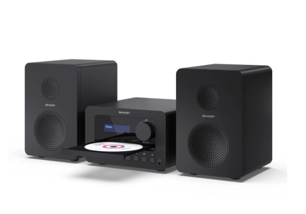 Аудио система Sharp Audio Systems XL-B514(BK), HI-FI MICRO SYSTEM, 40W (peak), FM radio with RDS,  Bluetooth v5.0, CD player, USB MP3 playback, 3.5mm Headphone jack / line-out, wooden speaker, Black