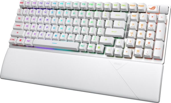 Клавиатура Asus ROG Strix Scope II 96 Wireless Gaming Keyboard, Tri-Mode Connection, Dampening Foam & Switch-Dampening Pads, Hot-Swappable Pre-lubed ROG NX Snow Mechanical Switches, PBT Keycaps, RGB-White