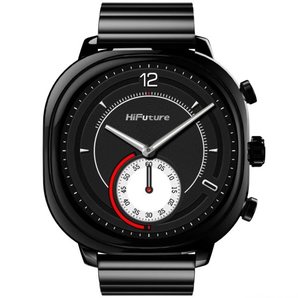 Часовник HiFuture AIX  Black, 1.43"AMOLED, 466*466, Powered by Dual Core & Syntra AI, Bluetooth Call, 1ATM Waterproof, Sixth Generation Health Sensor, Stainless Steel, Up to 10 days daily use