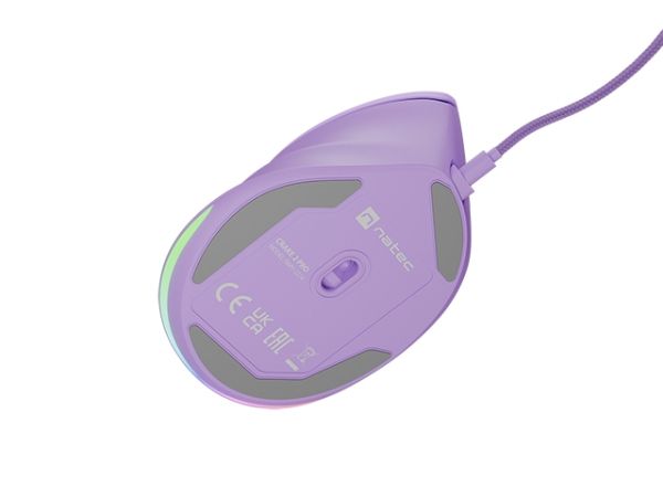 Мишка Natec Vertical Mouse Crake 2 Pro 12800DPI Optical Pure Lavander