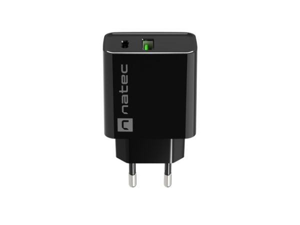 Адаптер Natec USB Charger Ribera 1X USB-A + 1X USB-C 20W, Black