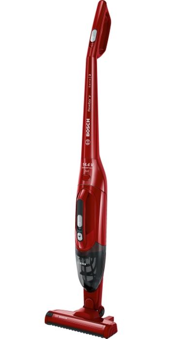 Прахосмукачка Bosch BBHF214R, Cordless Handstick Vacuum Cleaner, 2 in 1 Readyy'y, Series 2, 14.4V, Red