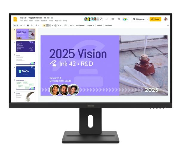 Монитор Lenovo ThinkVision E27Q-40 27" IPS, WLED, 2560x1440, 16:9, 100Hz, 4ms, 350 cd/m2, 1500:1, Speakers 2Wx2, HDMI, DP, Tilt, Swivel, Pivot, Height Adjust Stand