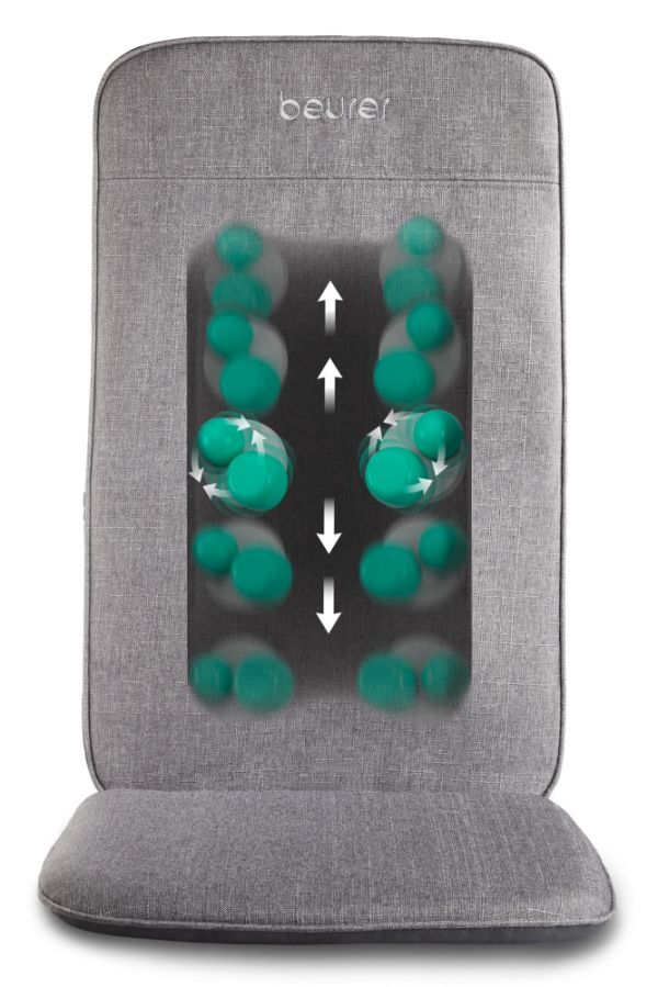 Масажор Beurer MG 202 Shiatsu seat cover, Extra-light & slim back cover; 4-head massage system; Modern design and high-quality material; LED light; One-button operation