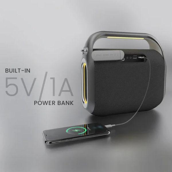 Тонколони HiFuture MusicBox200 Black, 100W Output, Karaoke Enable, Two Wireless Microphone, 12000mAh Battery (Support Power Bank), RGB Lighting, Pair to Play (TWS Mode), Bluetooth 5.3