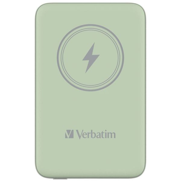 Външна батерия Verbatim MCP-10GN Power Pack 10000 mAh with UBS-C PD 20W / Magnetic Wireless Charging 15W Green