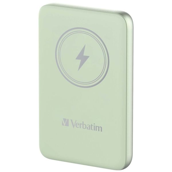 Външна батерия Verbatim MCP-10GN Power Pack 10000 mAh with UBS-C PD 20W / Magnetic Wireless Charging 15W Green