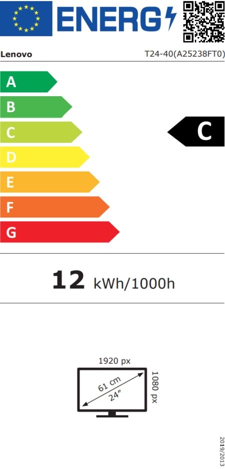 Монитор Lenovo ThinkVision T24-40 23.8" IPS, WLED, 1920x1080, 4ms, 250 cd/m2, 1500:1, 48Hz-120Hz, Tilt, Swivel, Pivot, Height Adjust Stand, USB-A,B,C, HDMI, DP, VGA