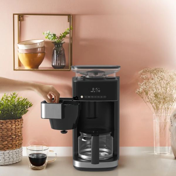 Кафемашина Krups KM832810 Grind & Brew, metalic grinder, 3 grinding settings, digital display, timer, 1.25L