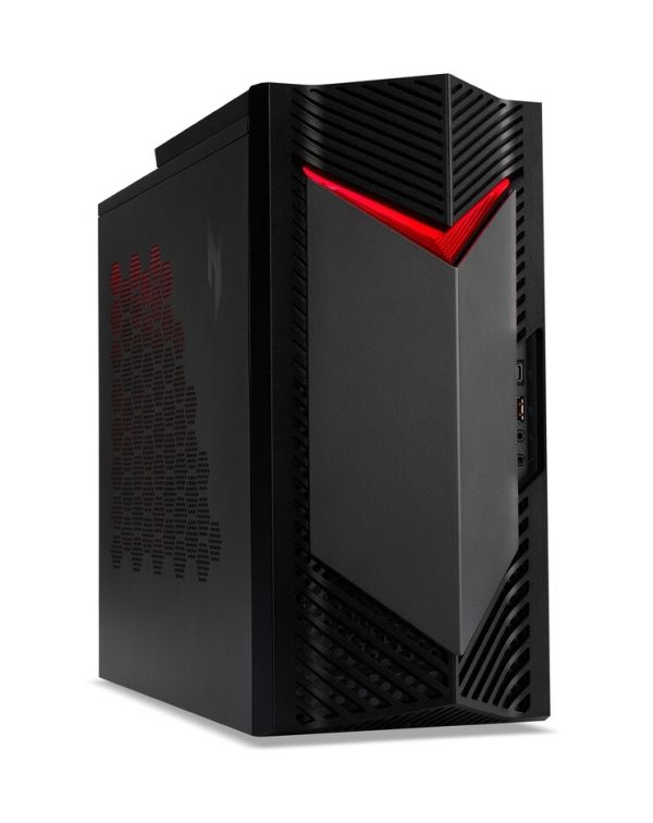 Настолен компютър Acer Nitro N50-656, Intel Core i5-14400F (up to 4.70GHz, 20MB), 32GB DDR5 5600MHz (2*16GB), 1TB SSD 1*M.2 free, GeForce RTX 5060 8GB GDDR7, No DVD, 3* USB 3.2, Type-C, 4*USB.2.0, Mic.&Audio jacks, RG-45, GLAN, Wi-Fi AX&BT 5.0, 500W, No O