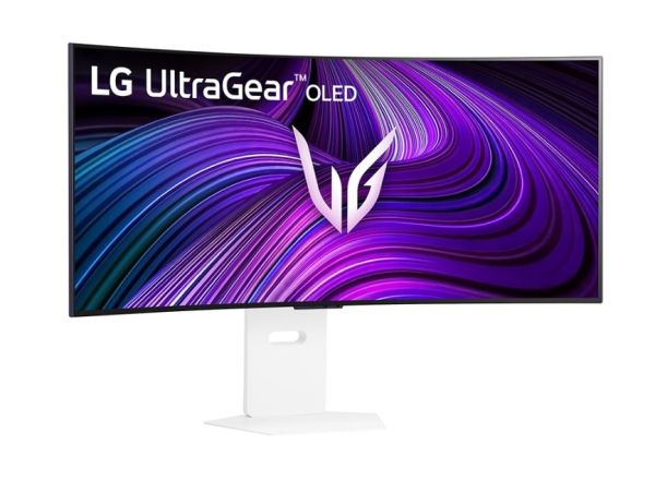 Монитор LG 39GX90SA-W, 39", OLED UltraGear 21:9 Curved Smart, IPS 0.03 ms, WQHD (3440x1440), 240Hz, HDR 10, 1500000:1, 250 cd/m2, DCI-P3 98.5%, USB 3.0, VRR, Free-sync, G-Sync, USB-C, PD 65W, HDMI, DP, PBP, Speakers, LG Switch, Height, Swivel, Tilt, White