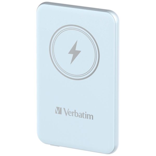 Външна батерия Verbatim MCP-5BE Power Pack 5000 mAh with UBS-C PD 20W / Magnetic Wireless Charging 15W Blue