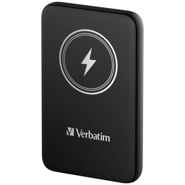 Външна батерия Verbatim MCP-10BK Power Pack 10000 mAh with UBS-C PD 20W / Magnetic Wireless Charging 15W Black
