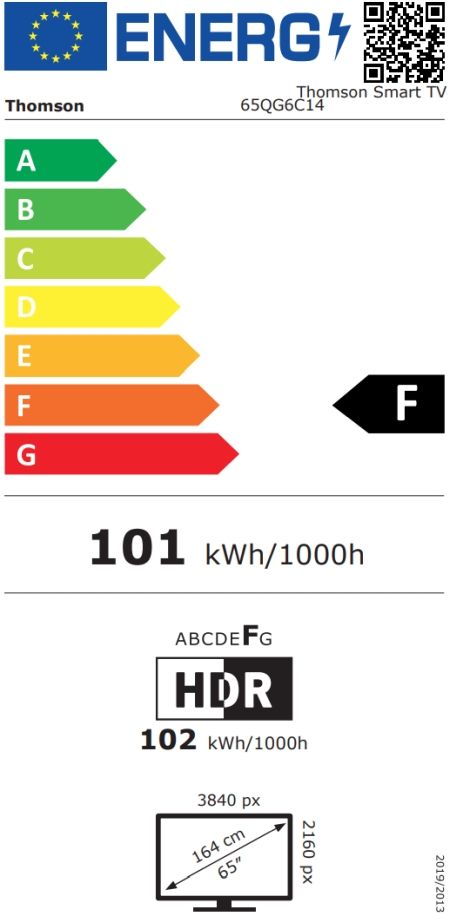 Телевизор Thomson Smart QLED Plus TV 65"; Google TV; 3840 x 2160 (4K UHD), QLED, 4000:1, 60 Hz, DVB-T/T2/C/S/S2, HDR10, Wi-Fi, Bluetooth, LAN, HDMI 2 (2.0) + 2 (2.1), USB 2 (2.0) + 1 (3.0),Built-in Front Speakers, Central Swivel Stand, Black