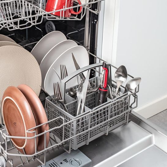 Белачка Tefal K2071014, Ingenio, Peeler, Kitchen tool, Stainless steel blades, 30x9.8x3.6cm, Up to 230°C, Dishwasher safe, black and red