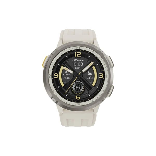 Часовник HiFuture MIX3 Latte, 1.43" AMOLED, 466*466, Powered by Dual Core & Syntra AI, Bluetooth Call, 3ATM Waterproof, Compass & Altimeter, 24/7 True Heart Rate & Blood Oxygen Sensor, Up to 10 days daily use