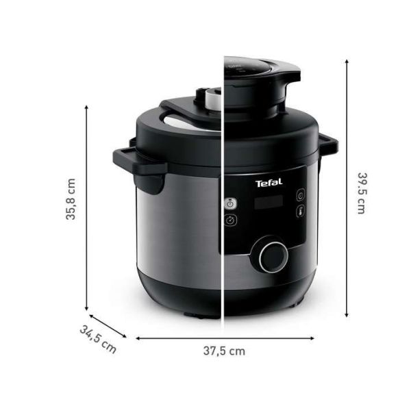 Мултикукър Tefal CY778830 Turbo Cuisine N'Fry 7,6L (Crispy Lid Included), 1200W, Epc, Automatic Prg (10+5Air Frying), Easy Steam Release