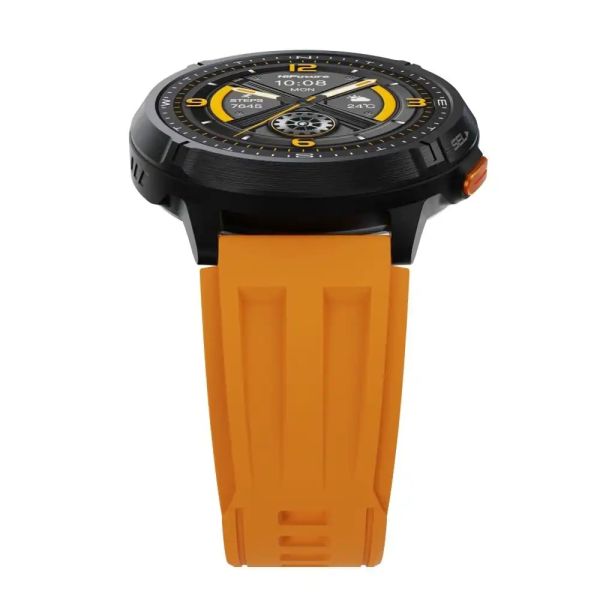 Часовник HiFuture MIX3 Orange, 1.43" AMOLED, 466*466, Powered by Dual Core & Syntra AI, Bluetooth Call, 3ATM Waterproof, Compass & Altimeter, 24/7 True Heart Rate & Blood Oxygen Sensor, Up to 10 days daily use