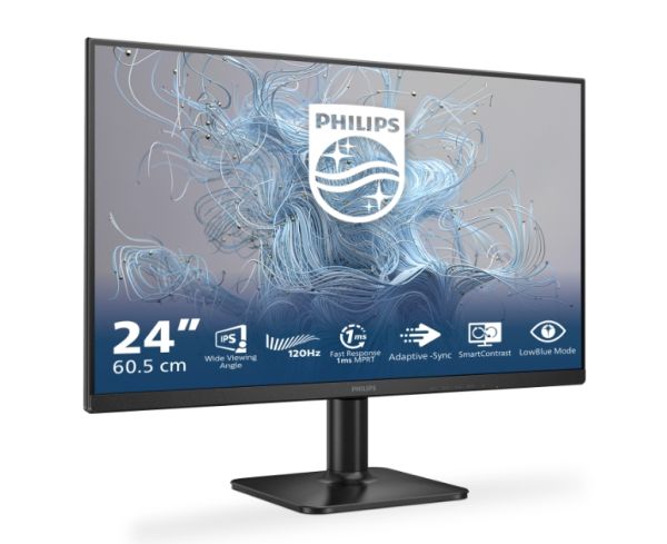 Монитор Philips 24E2N1110, 23.8" IPS WLED, 1920x1080@120Hz, 4ms GtG, 1ms MPRT, 300cd m/2, 1500:1, Mega Infinity DCR, Adaptive Sync, FlickerFree, LowBlue Mode, Tilt, D-SUB, HDMI