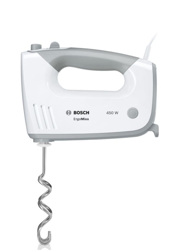 Миксер Bosch MFQ36440, Hand mixer, ErgoMixx, 450 W, Included blender & transparent jug, White