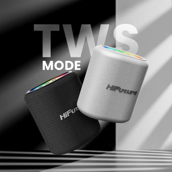 Тонколони HiFuture Vocalist100 Silver, 20W Output, Karaoke Enable, Two Wireless Microphone, 4000mAh Battery (Support Power Bank), RGB Lighting, Pair to Play (TWS Mode), Bluetooth 5.3