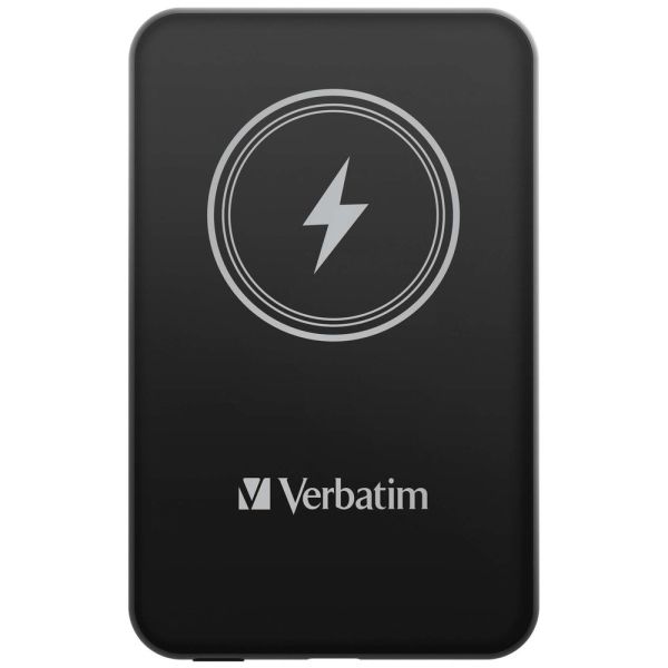 Външна батерия Verbatim MCP-5BK Power Pack 5000 mAh with UBS-C PD 20W / Magnetic Wireless Charging 15W Black