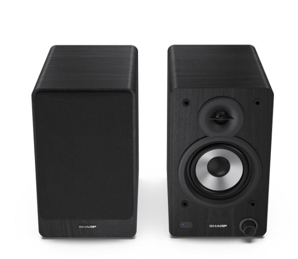 Аудио система Sharp Audio Systems CP-SS30(BK), Hifi Systems BOOKSHELF SPEAKERS 60W (2 x 30W) RMS 2, Bluetooth v5.0, USB playback, MP3 Audio decoder, RCA L/R In, 3.5mm Aux-in / line-in, Digital optical-in, Wooden speaker, Black