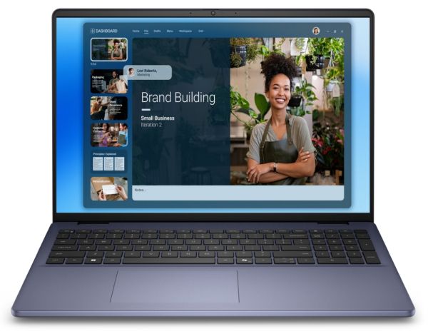 Лаптоп Dell 16 DC16251, Intel Core 7 150U (10 cores, up to 5.4 GHz), 16.0" FHD+(1920x1200) AG 300nits, 16GB, 2x8GB, DDR5, 5200 MT/s, 512GB M.2 PCIe, Intel Graphics, Cam, FPR, Wi-Fi 6E, Backlit Kb, Ubuntu, Aluminium, 3Y PS