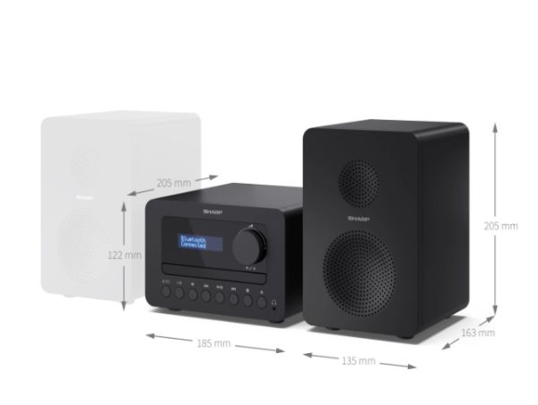 Аудио система Sharp Audio Systems XL-B520D(BK), HI-FI MICRO SYSTEM, 40 (peak), DAB+/DAB and FM radio with RDS, Bluetooth v5.0, CD player, USB MP3 playback, 3.5mm Headphone jack / line-out, wooden speaker, Black