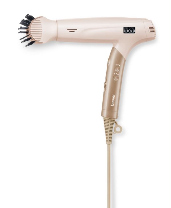 Сешоар Beurer HC 150 FusionDry Pro Hair dryer - Powerful, brushless motor, Ergonomic folding handle, Ion function, 3 heat & blower settings, cold air, Extra quiet, EasyClick - Magnetic attachments, LCD display, Bag