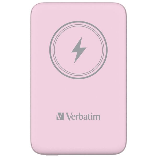 Външна батерия Verbatim MCP-10PK Power Pack 10000 mAh with UBS-C PD 20W / Magnetic Wireless Charging 15W Pink
