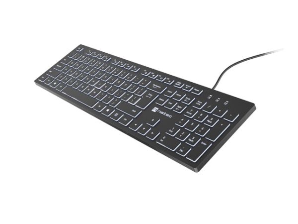 Клавиатура Natec Keyboard Herring Glow US, White Backlight