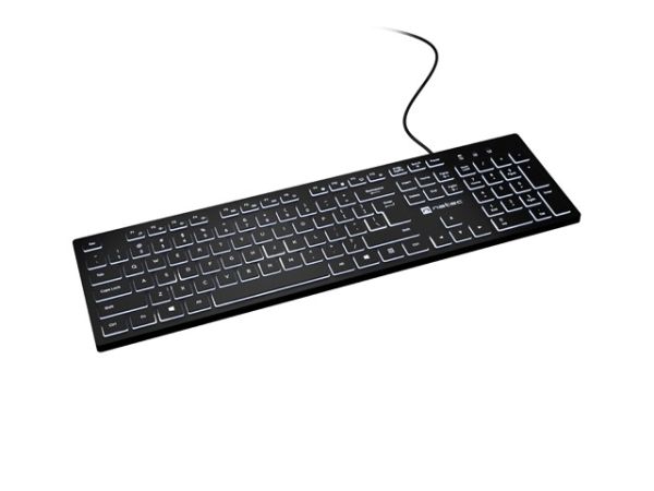 Клавиатура Natec Keyboard Herring Glow US, White Backlight