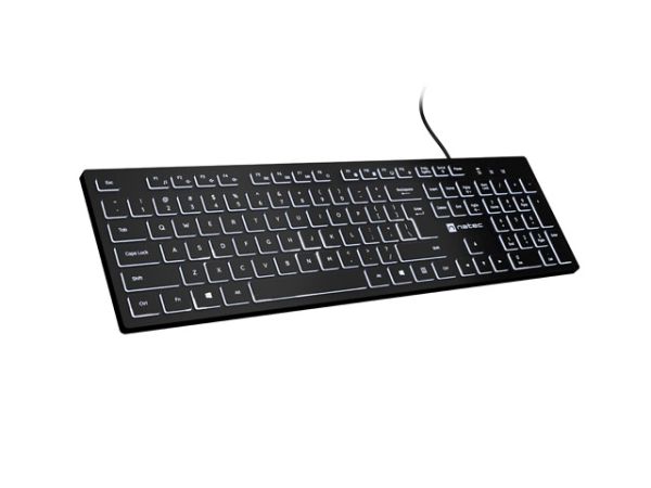 Клавиатура Natec Keyboard Herring Glow US, White Backlight
