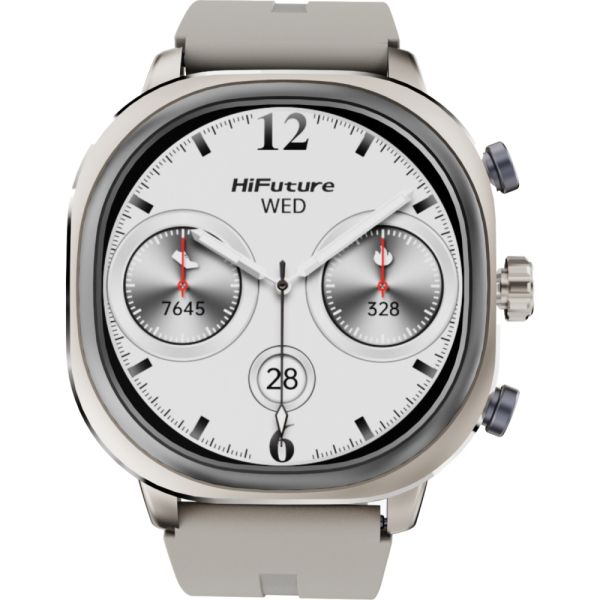 Часовник HiFuture AIX Lite Champagne Gold,  1.43" AMOLED,  466*466, Powered by Dual Core & Syntra AI, Bluetooth Call, 1ATM Waterproof, Sixth Generation Health Sensor, Up to 10 days daily use, Extra Fabric Strap inbox