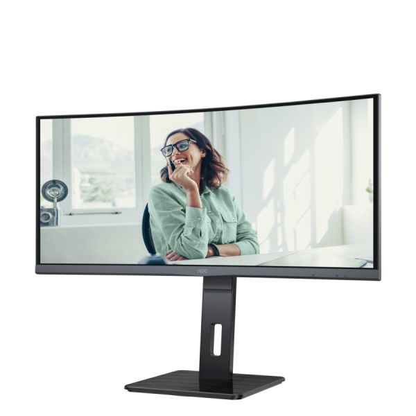 Монитор AOC CU34P3CV, 34" VA WLED, Curved 1500R, 3440x1440@100Hz, 4ms GtG, 1ms MPRT, 300cd m/2, DCR 3000:1, 50M:1, AdaptiveSync, FlickerFree, Low Blue Light, 5Wx2, Tilt, Height Adjust, Swivel, HDMI, DP, USB hub