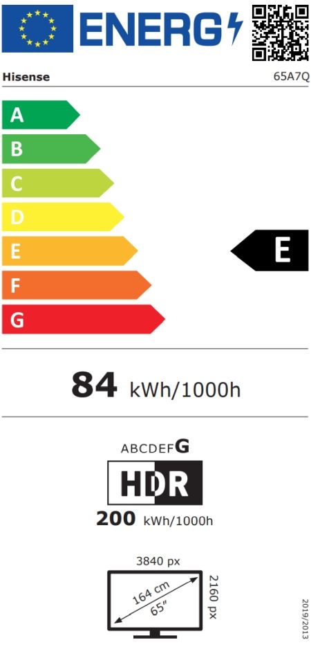 Телевизор Hisense 65" A7Q, 4K Ultra HD 3840x2160, QLED, HDR 10+, HLG, Dolby Vision, Dolby Atmos, Smart TV, Light Sensor, WiFi Direct, BT, Anyview Cast, 3xHDMI, 2xUSB, LAN, CI+, DVB-T2/C/S2, Black