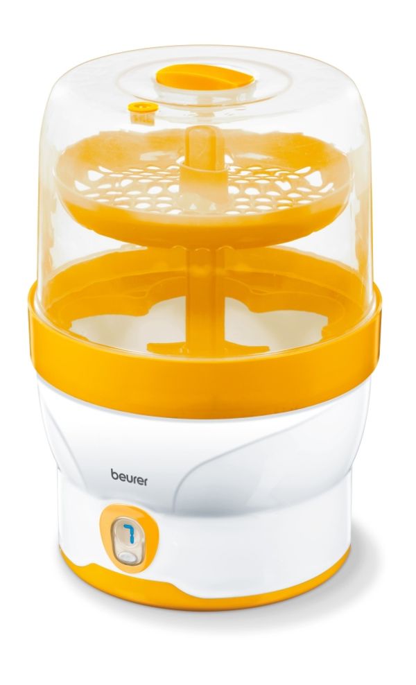 Стерилизатор Beurer BY 76 steam steriliser; Disinfects up to 6 bottles and accessories in 7 minutes; LED display, tongs, removable bottle grid,measuring jug