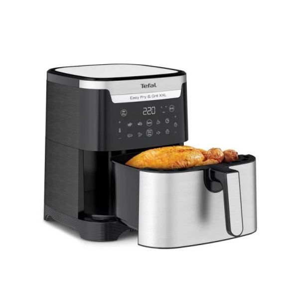 Уред за здравословно готвене Tefal EY801D15, Easy Fry XXL Flexcook, 2in1 silver, 6.5L (8 portions) / 1.5kg, dual zones, perfect searing, 8 automatic programs