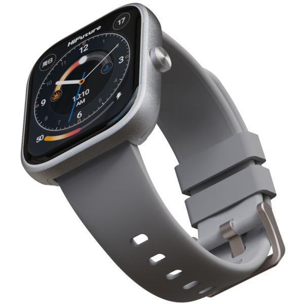 Часовник HiFuture Lume Silver Grey, 1.85 " IPS, Powered by Dual Core, Aerospace-Grade Ultra Light Aluminum Frame, Bluetooth Call, 3D User Interface, 1ATM Waterproof, 24/7 True Heart Rate & Blood Oxygen Sensor, 100+ Sports Mode, Up to 7 days daily use