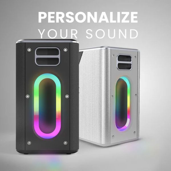 Тонколони HiFuture MusicBox Black, 3-Way Speaker System, 100W Output, Built-in DynaBoost Bass Technology, Built-in DC12V Non-Stop Playing Power Socket, Enable Karaoke Dancing Light, Up to 8 Hours Playtime, Bluetooth 5.3, Pair to Play (TWS Mode)