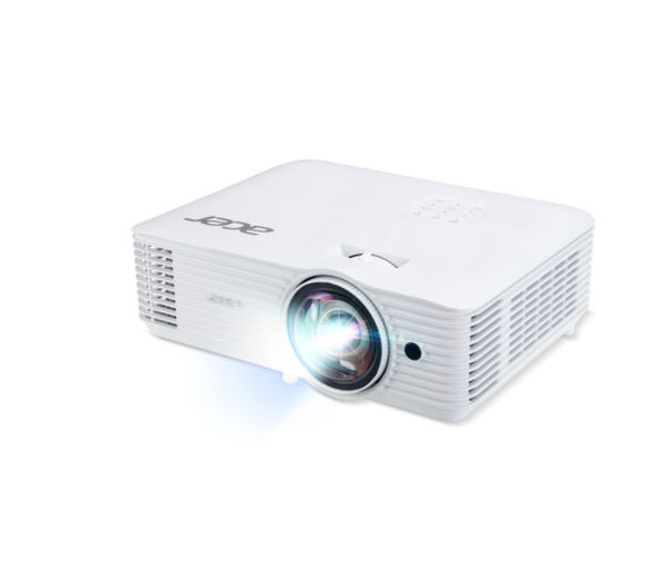 Мултимедиен проектор Acer Projector S1287, DLP, Short Throw 0.6, XGA (1024x768), Max WUXGA (1920x1200), 4000 ANSI Lumens, 20,000:1 Dynamic Black, HDMI 3D Ready, 2x HDMI (1.4b), DC Out (5V/1A, USB-A), RS232, Speaker 16W, Bluelight Shield, 3.1 kg, 3Y, White
