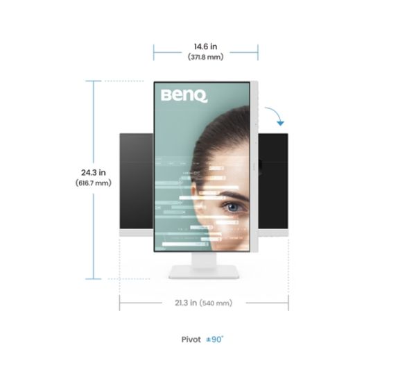 Монитор BenQ GW2486TC 24" IPS, FHD, 100Hz, 1920x1080, USB-C 65W, DP1.2x1, HDMI1.4x1, DP out, Speaker 2Wx2, Height Adjustable Stand, coding mode