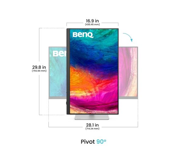 Монитор BenQ PD3226G 32" 4K 144Hz, IPS, 1ms, Designer Monitor, AQCOLOR, AMD FreeSync Premium, Pantone, Calman, Display ColorTalk, Daisy Chain, KVM, Thunderbolt 4, CAD/CAM Mode, DualView, 400nits, 1200:1, DP.HDMI, TB4 90W PD, Height Adj. 150mm, 7kg. WHITE-