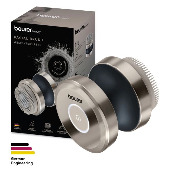 Уред за лице Beurer FC 59 Facial brush; PX7; Rechargeable battery; Incl.3 brush attachments (silicone, sensitive, exfoliating) and 1 x USB-C cable;Bi-directional rotation;2 speeds Waterproof (IPX7)