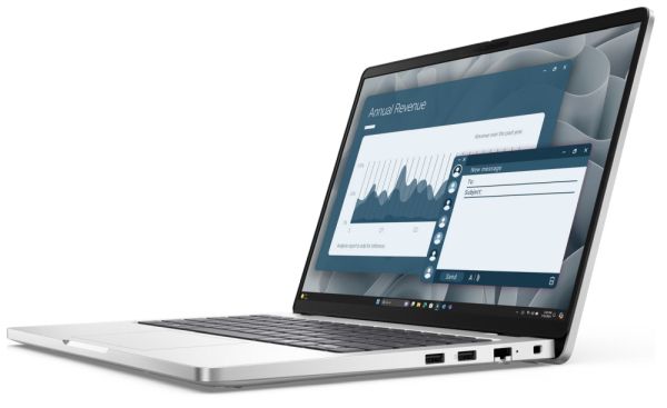 Лаптоп Dell Pro 14 PC14255, AMD Ryzen AI 7 350 (24 MB cache, 8cores, up to 5.0 GHz, 50 TOPS NPU), 14" FHD+(1920x1200) IPS, 300nits AG, 16 GB: 1 x 16 GB, DDR5, 5600 MT/s, 512 GB SSD, AMD Radeon 860M graphics, FHD HDR IR Cam and Mic, Wi-Fi 6E, FPR, Backlit 