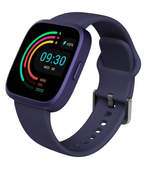 Часовник HiFuture Edge Purple, 1.72" HD Display, Powered by Dual Core, Aerospace-Grade Ultra Light Aluminum Frame, Bluetooth Call, 3D User Interface, 1ATM Waterproof, 24/7 True Heart Rate & Blood Oxygen Sensor, 100+ Sports Mode, Up to 7 days daily use