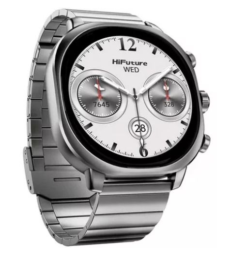Часовник HiFuture AIX  Silver,  1.43"AMOLED, 466*466, Powered by Dual Core & Syntra AI, Bluetooth Call, 1ATM Waterproof, Sixth Generation Health Sensor, Stainless Steel, Up to 10 days daily use