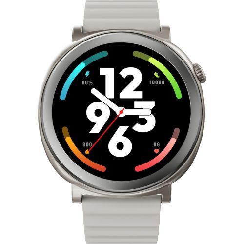 Часовник HiFuture Aurora Silver, 1.43" AMOLED,  466*466, Powered by Dual Core & Syntra AI, Bluetooth Call, IP68  Waterproof, 24/7 True Heart Rate & Blood Oxygen Sensor, Up to 10 days daily use, Magnetic Strap